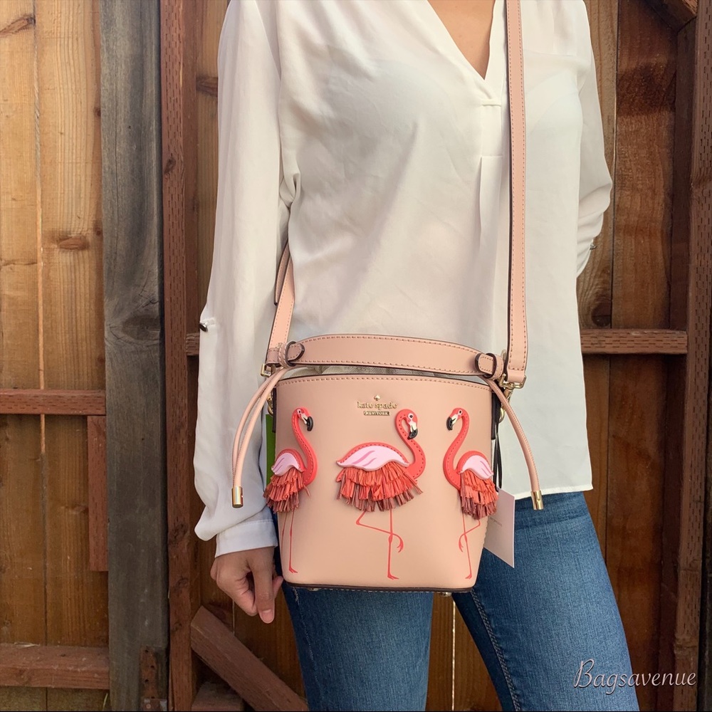 Kate spade bag pippa flamingo by the pool bucket - Picture 7 of 8